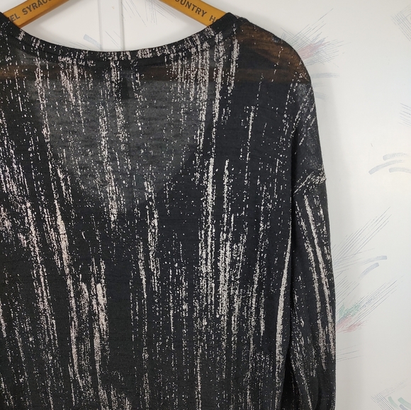 Rock & Republic Black Metallic Long Sleeve Top - Picture 7 of 8